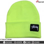 หมวกไหมพรม หมวกแฟชั่น หมวก Beanei hat กันหนาว ปักลาย stussy พื้นหนัง ดำ รุ่น F7Ah14-0096