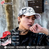 หมวกสตรีท หมวก Street Wear หมวกแก๊ปผ้าแบบเข็มขัดพิมพ์ลายทั้งใบ ทรงสวย 4 สี