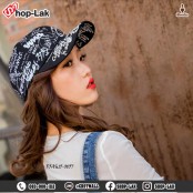 หมวกสตรีท หมวก Street Wear หมวกแก๊ปผ้าแบบเข็มขัดพิมพ์ลายทั้งใบ ทรงสวย 4 สี