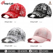 หมวกสตรีท หมวก Street Wear หมวกแก๊ปผ้าแบบเข็มขัดพิมพ์ลายทั้งใบ ทรงสวย 4 สี