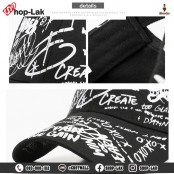 หมวกสตรีท หมวก Street Wear หมวกแก๊ปผ้าแบบเข็มขัดพิมพ์ลายทั้งใบ ทรงสวย 4 สี