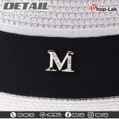 หมวกสาน CupCake คาดริบบิ้น เย็บขอบดำ ติดตัวM มี4สี ทรงสวย งานดี No.F5Ah17-0030