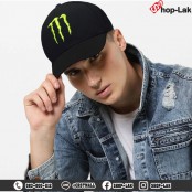 หมวกแก๊ปเต็มใบ หมวกแก๊ป ผู้ชาย Monster Energy Cap ผ้ายืดหยุ่นสูง แบบไม่มีที่ปรับ แบบเป็นไซด์ ขนาด 56-58 cm รุ่น F7Ah15-0161