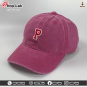 หมวกแก๊ปผ้าฟอกปักลาย N,P,T [ปักดํา,แดง] 4สี หมวกวัยรุ่นเมกา ข้างหลังเป็นเข็มขัด สามารถปรับไซส์ได้ รุ่น F7Ah15-0189