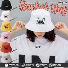 หมวก BUCKET ปัก หมาปั๊ก  หมวก BUCKET กันแดด ลวดลายสวยงามน่ารักเนื้อผ้านุ่ม รุ่น F7Ah32-0160