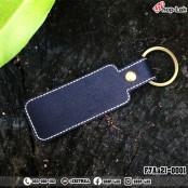 พวงกุญแจหนัง เย็บขอบ ห่วงทองเหลือง ขนาด 10x3 cm รุ่น F7Aa21-0001