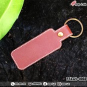 พวงกุญแจหนัง เย็บขอบ ห่วงทองเหลือง ขนาด 10x3 cm รุ่น F7Aa21-0001