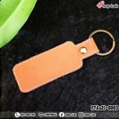 พวงกุญแจหนัง เย็บขอบ ห่วงทองเหลือง ขนาด 10x3 cm รุ่น F7Aa21-0001