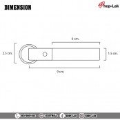 พวงกุญแจหนัง แบบคล้อง ห่วงเงิน ขนาด 9 x1.5 cm รุ่น F7Aa21-0004