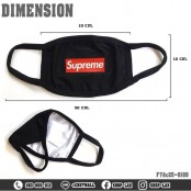 ผ้าปิดปาก ปิดจมูก แฟชั้น แบบผ้า ซักได้ สีดำ ลาย Supreme แดง  No. F7Ac25-0189