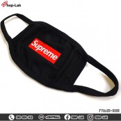 ผ้าปิดปาก ปิดจมูก แฟชั้น แบบผ้า ซักได้ สีดำ ลาย Supreme แดง  No. F7Ac25-0189