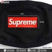 ผ้าปิดปาก ปิดจมูก แฟชั้น แบบผ้า ซักได้ สีดำ ลาย Supreme แดง  No. F7Ac25-0189