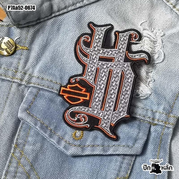 Ironing Arm Iron on the shirt, embroidered HD logo, high-fashion, chic logo, embroidered orange, gray, black, poly black background /Size 6.5*10.5cm, model P7Aa52-0674, ready to ship!!!!