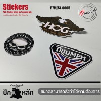 สติ๊กเกอร์ลายโลโก้Harley Triumph สติ๊กเกอร์ไดรคัทสีขาว เนื้อ PVC  ทนแดดทนฝนได้ดี รุ่น P7Mj73-0005