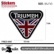 สติ๊กเกอร์ลายโลโก้Harley Triumph สติ๊กเกอร์ไดรคัทสีขาว เนื้อ PVC  ทนแดดทนฝนได้ดี รุ่น P7Mj73-0005