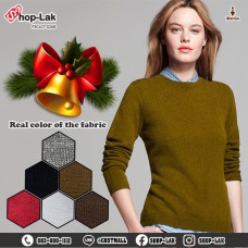  Long-sleeved knit shirt, round neck, beautiful solid color, comfortable to wear, soft fabric It has its own style, there are 6 colors, Size L, XL, 2XL model F5Cs27-0166.
