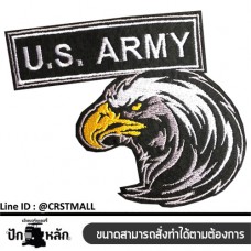 อาร์มติดเสื้อลายนกอินทรีย์US ARMY ป้ายหนังติดเสื้อลายอินทรีย์US ARMY งานปักตกเเต่งติดเสื้อลายอินทรีย์US ARMY No. F3Aa51-0009