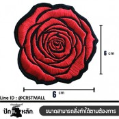 งานปักดอกกุหลาบสีเเดง ของตกเเต่งเสื้อลายดอกกุหลาบสีเเดง อาร์มติดเสื้อลายRose ป้ายหนังติดเสื้อลายRose No. F3Aa51-0007