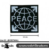 อาร์มติดเสื้อลายPEACE ป้ายลายPEACE ป้ายหนังติดเสื้อลายPEACE  งานปักลวดลาย PEACE