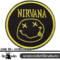 Nirvana pattern embroidery arm Nirvana striped shirt Ironing label with Nirvana pattern Nirvana patterned shirt Arm rolled on a striped shirt Nirvana No. F3Aa51-0009