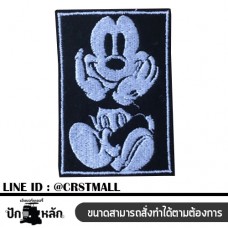  Embroidery arm, Mickey Mouse pattern Ironing label with Mickey Mouse pattern Ironed shirt with Mickey Mouse pattern Arm rolled with a Mickey Mouse pattern Logo Mickey Mouse Embroidery No. F3Aa51-0007