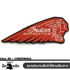 อาร์มรีดติดเสื้อ INDIAN MOTORCYCLE ตัวรีดติดเสื้อลาย INDIAN MOTORCYC โลโก้งานปัก  INDIAN MOTORCYCLE (F3AA51-0008)