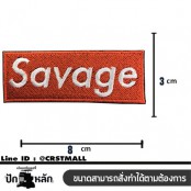 อาร์มรีดติดเสื้อ SAVAGE สีแดง ตัวรีดติดเสื้อลายSAVAGE อาร์มรีดติดเสื้อลายSAVAGE (F3Aa51-0006) 