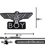 อาร์มรีดติดเสื้อผ้า ปักลาย เหยี่ยว BOY แผ่นรีดติดเสื้อ ปักรูป นกอินทรีย์ อาร์มติดเสื้อลาย เหยี่ยว BOYตัวรีด ปักลายเหยี่ยว BOY งานปัก No. F3Aa51-0010