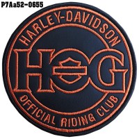 HOG harley-davidson embroidered patch Embroidered in black, orange, black leather cloth/SIZE 8*8cm, embroidery work, model P7Aa52-0655