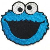 อาร์มปักลาย Cookie Monster 5x5.5 cm ติดเสื้อติดหมวก ติดสินค้าแฟชั่น งานDIYเสื้อผ้า งานปักระเอียด No.F3Aa51-0004