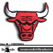 อาร์มปักลาย วัวกระทิง Chicago Bulls size 7x6 cm ติดเสื้อ ติดหมวก งานDIYเสื้อผ้า งานปักระเอียด No.F3Aa51-0006