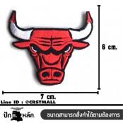 อาร์มปักลาย วัวกระทิง Chicago Bulls size 7x6 cm ติดเสื้อ ติดหมวก งานDIYเสื้อผ้า งานปักระเอียด No.F3Aa51-0006