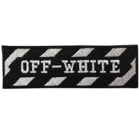 อาร์มปักลาย ตัวอักษร Off-White 10x3 cm ติดเสื้อติดหมวก ติดสินค้าแฟชั่น งานDIYเสื้อผ้า งานปักระเอียด No.F3Aa51-0006