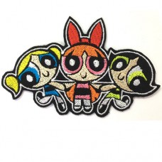 Power Puff Girls Embroidery Sleeve 10x6.5 cm Attaching to a shirt attached to the hat Addicted to fashion products DIY work Embroidery No.F3Aa51-0008