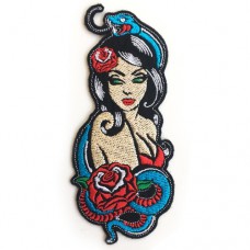 Rose flower arm embroidery Yakuza women 4.5 x 10 cm, fitted with a hat Addicted to fashion products DIY work Embroidery No.F3Aa51-0008
