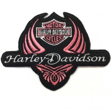 Embroidery armbarrow Harley Davidson pink 11x8 cm, fitted with a hat. Addicted to fashion products DIY work Embroidery No.F3Aa51-0009