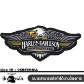 อาร์มปักลาย Harley นกอินทรีย์ 11x25 cm ติดเสื้อติดหมวก ติดสินค้าแฟชั่น งานDIYเสื้อผ้า งานปักระเอียด No.F3Aa51-0021