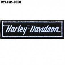 Shirt Iron on the shirt, embroidered Harley Devidson letters / Size 10 * 3cm # embroidered white on black Good quality embroidery, sharp lines, model P7Aa52-0068.