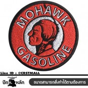 อาร์มปักลาย MOHAWK GASOLINE Size 7*7cm #ปักขาวดำแดงพื้นดำ งานปักคุณภาพสูง No.P7Aa52-0454