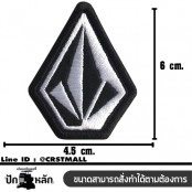 อาร์มปักลาย VOLCOM LOGO /Size 6*4.5cm #ปักขาวดำพื้นดำ งานปักคุณภาพสูง No.P7Aa52-0455