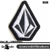 อาร์มปักลาย VOLCOM LOGO /Size 6*4.5cm #ปักขาวดำพื้นดำ งานปักคุณภาพสูง No.P7Aa52-0455