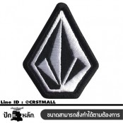 อาร์มปักลาย VOLCOM LOGO /Size 6*4.5cm #ปักขาวดำพื้นดำ งานปักคุณภาพสูง No.P7Aa52-0455