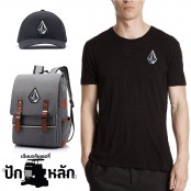 อาร์มปักลาย VOLCOM LOGO /Size 6*4.5cm #ปักขาวดำพื้นดำ งานปักคุณภาพสูง No.P7Aa52-0455