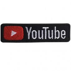 Embroidery arm YOUTUBE LOGO / Size 8 * 2cm # Embroidery white, red, black, black High quality embroidery No.P7Aa52-0460
