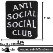 Anti social social club embroidery arm / Size 7 * 6cm # embroidered black and white with black background High quality embroidery No.P7Aa52-0461