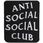 อาร์มปักลาย anti social social club /Size 7*6cm #ปักขาวดำพื้นดำ งานปักคุณภาพสูง No.P7Aa52-0461