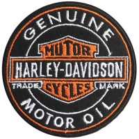 HARLEY MOTOR OIL Embroidery Arm / Size 7 * 7cm # Embroidered black, white, orange, black No.P7Aa52-0482