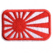 อาร์มปักลาย ธงญี่ปุ่นสี่เหลี่ยม /Size 6*4cm #ปักแดงพื้นขาว No.P7Aa52-0480