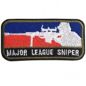 อาร์มปักลาย MAJOR LEAGUE SNIPER สี่เหลี่ยม /Size 7.5*3cm #ปักเขียวแดงน้ำเงินพื้นดำ No.P7Aa52-0475