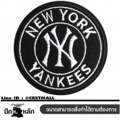 อาร์มปักลาย NEW YORK YANKEES /Size 6*6cm #ปักดำขาวพื้นดำ No.P7Aa52-0483